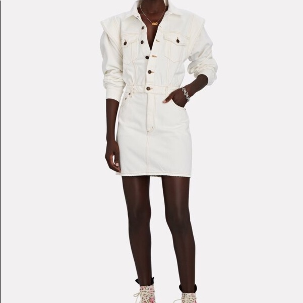 AGOLDE Reyna White Denim Dress